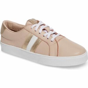 KAANAS blush pink gold triple stripe leather sneaker womens size 9